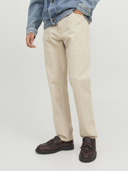 Jack & Jones Бежови мъжки дънки с права кройка Jack & Jones Chris