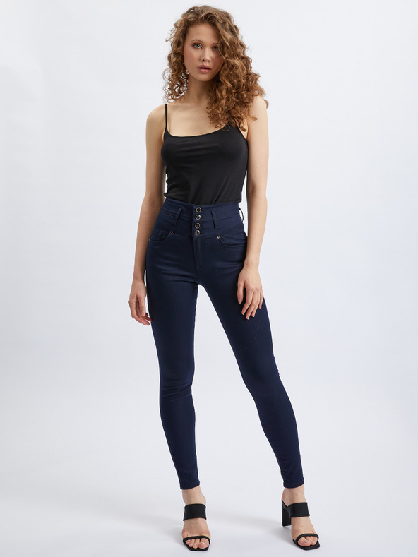 Orsay Тъмносини дамски slim fit панталони ORSAY