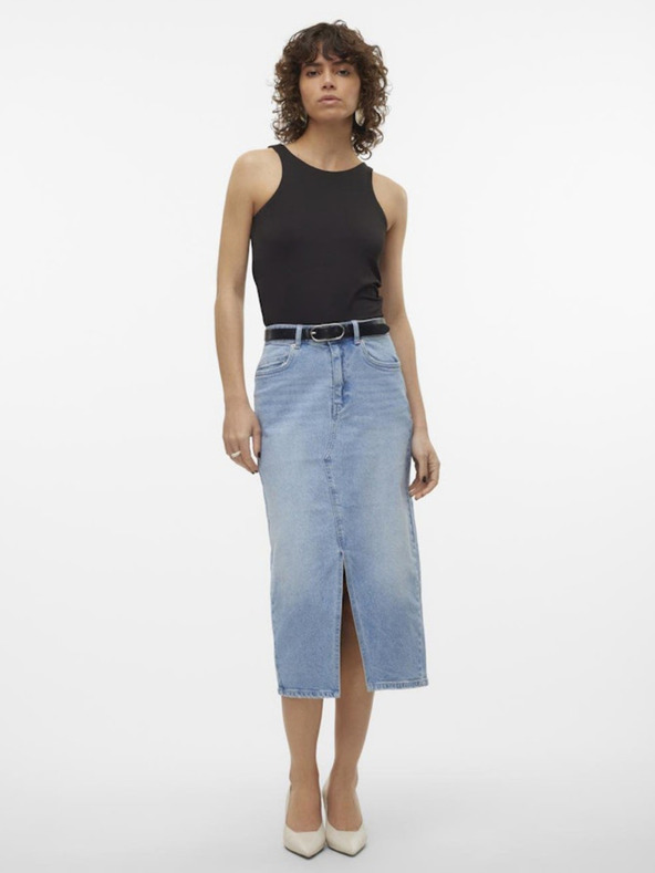 Vero Moda Светлосиня дънкова миди пола за жени Vero Moda Veri
