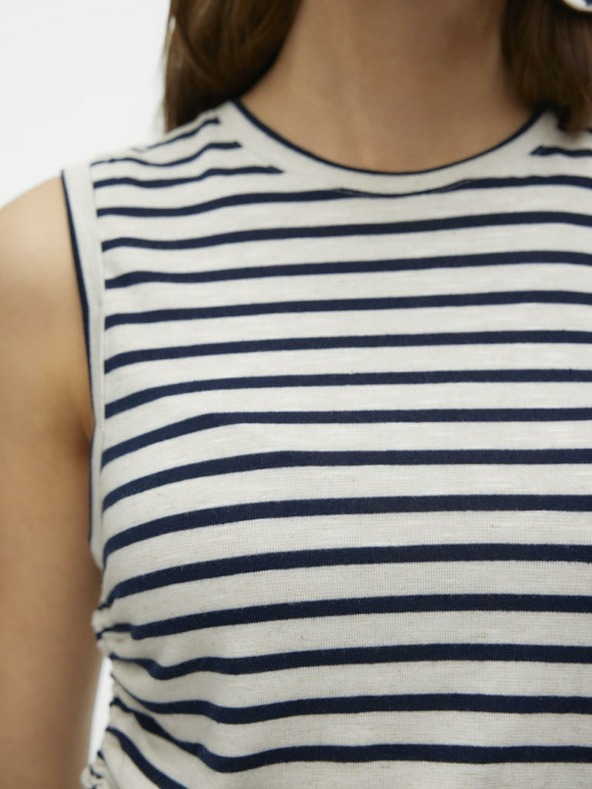 Vero Moda Синьо-кремав раиран топ Vero Moda Holly