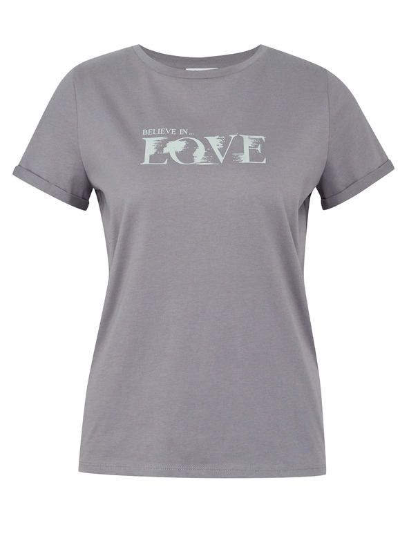 Orsay Сива дамска риза с къс ръкав ORSAY