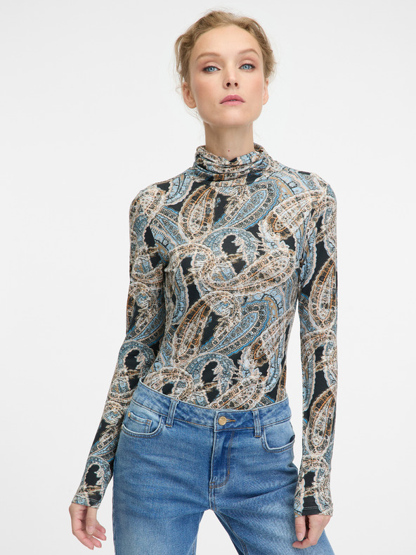 Orsay Синьо дамско поло с десен ORSAY