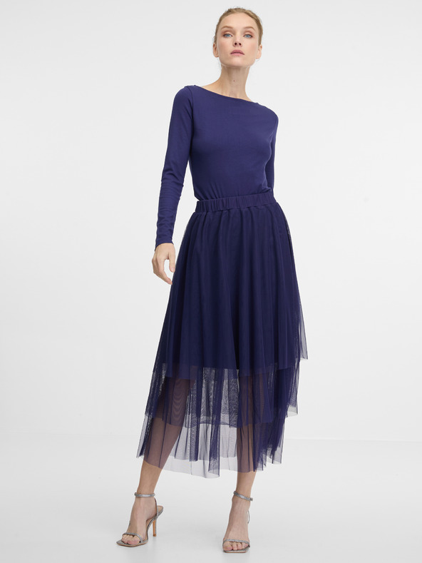 Orsay Тъмносиня дамска блуза с дълъг ръкав ORSAY