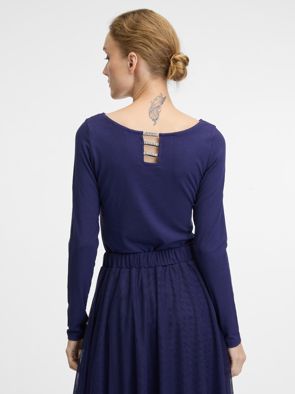 Orsay Тъмносиня дамска блуза с дълъг ръкав ORSAY