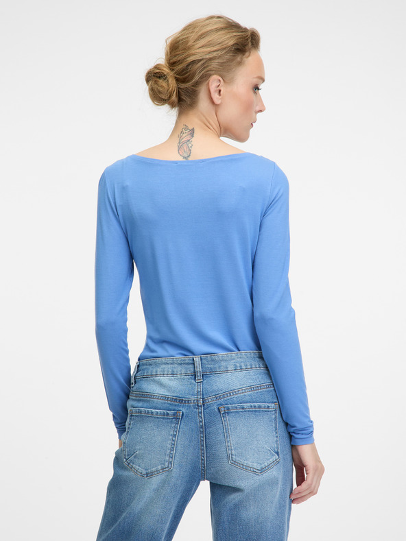 Orsay Синя дамска тениска с дълъг ръкав ORSAY