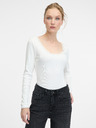 Orsay Бяла дамска тениска с дълъг ръкав ORSAY