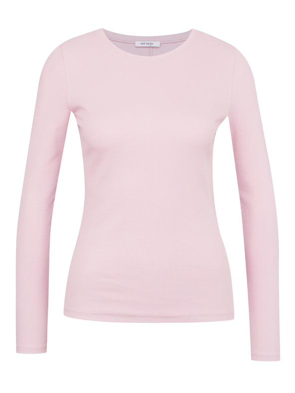Orsay Светлорозова дамска тениска с дълъг ръкав ORSAY