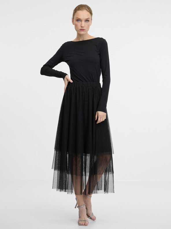 Orsay Черна дамска тениска с дълъг ръкав ORSAY