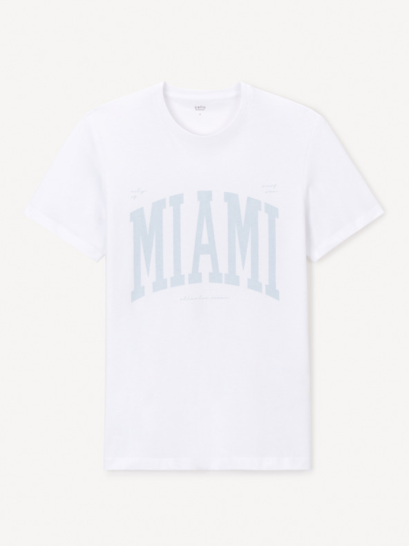 Celio Бяла тениска с десен Jeville Celio