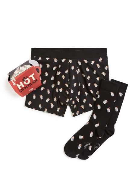 Celio Подаръчен пакет бельо с горещ шоколад Celio