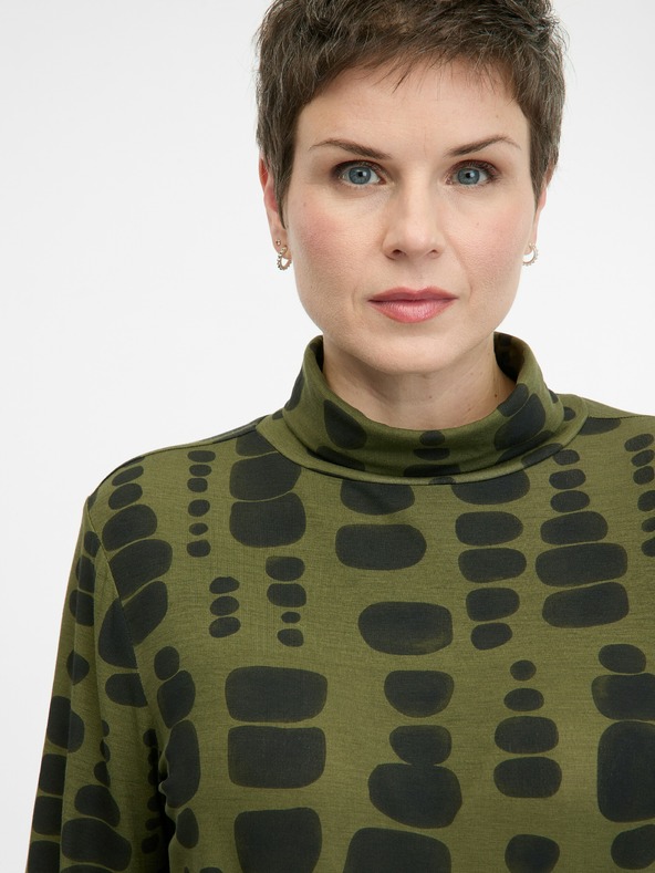 Orsay Зелена дамска тениска с дълъг ръкав ORSAY