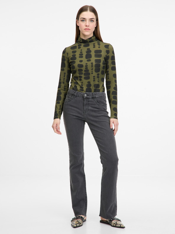 Orsay Зелена дамска тениска с дълъг ръкав ORSAY