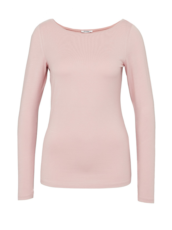 Orsay Светлорозова дамска тениска с дълъг ръкав ORSAY