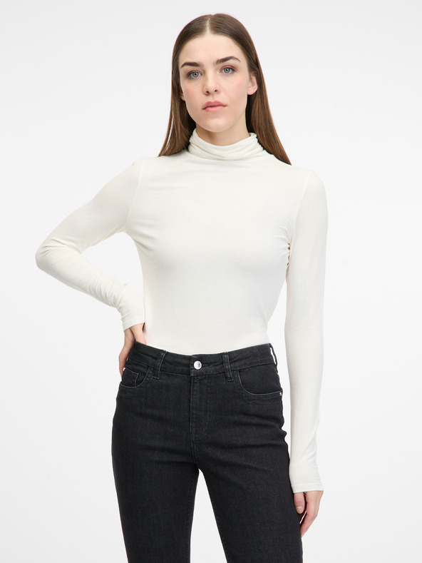 Orsay Кремава дамска тениска с дълъг ръкав ORSAY