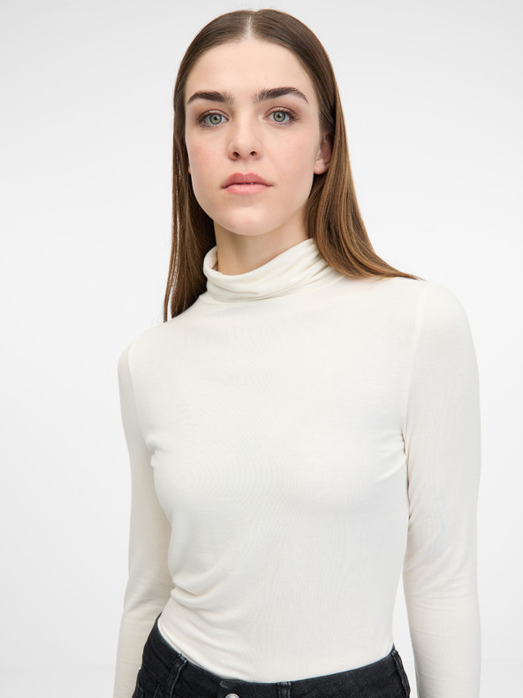 Orsay Кремава дамска тениска с дълъг ръкав ORSAY