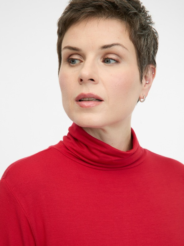 Orsay Червена дамска тениска с дълъг ръкав ORSAY