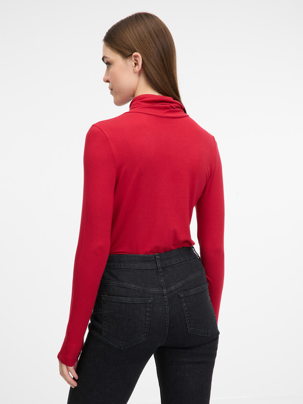 Orsay Червена дамска тениска с дълъг ръкав ORSAY