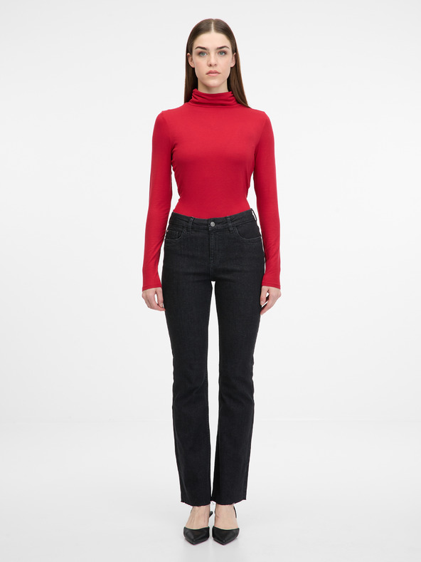 Orsay Червена дамска тениска с дълъг ръкав ORSAY