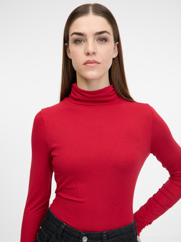 Orsay Червена дамска тениска с дълъг ръкав ORSAY