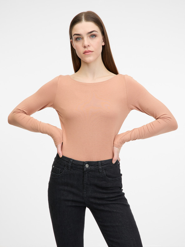 Orsay Светлокафява дамска риза с дълъг ръкав ORSAY