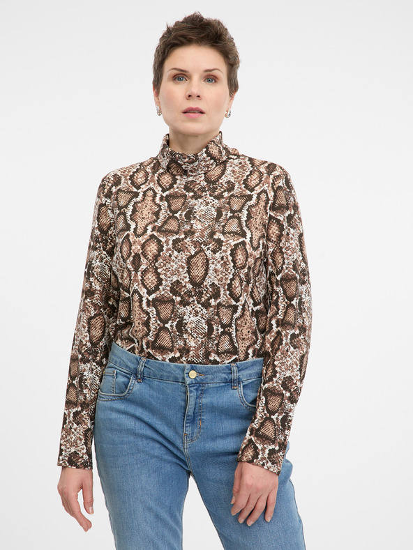 Orsay Бежова дамска тениска с дълъг ръкав ORSAY