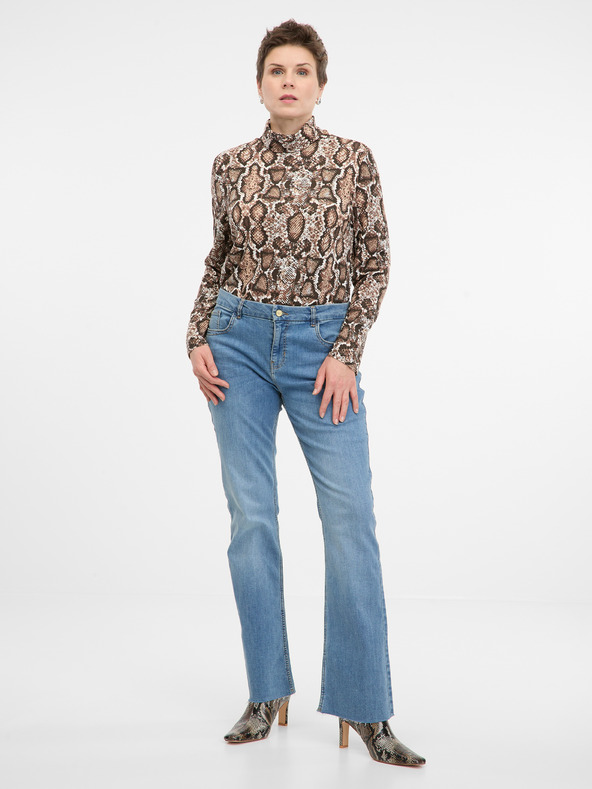 Orsay Бежова дамска тениска с дълъг ръкав ORSAY