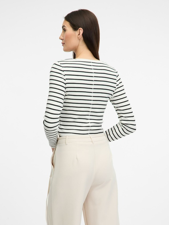 Orsay Кремава дамска тениска с дълъг ръкав ORSAY