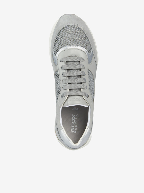 Geox Сиви дамски маратонки с кожени детайли Geox Sukie