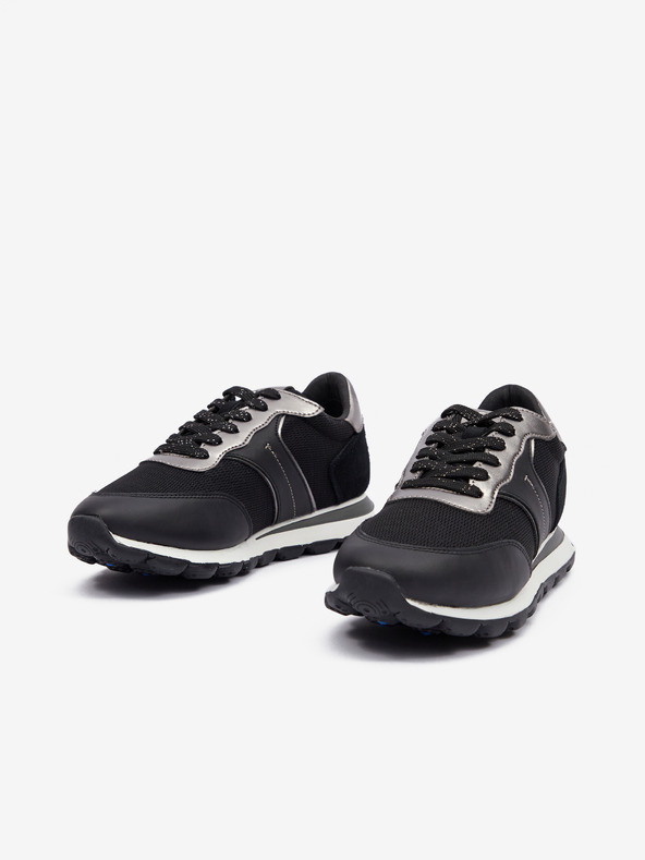 Geox Черни дамски маратонки с кожени детайли Geox Spherica V Series