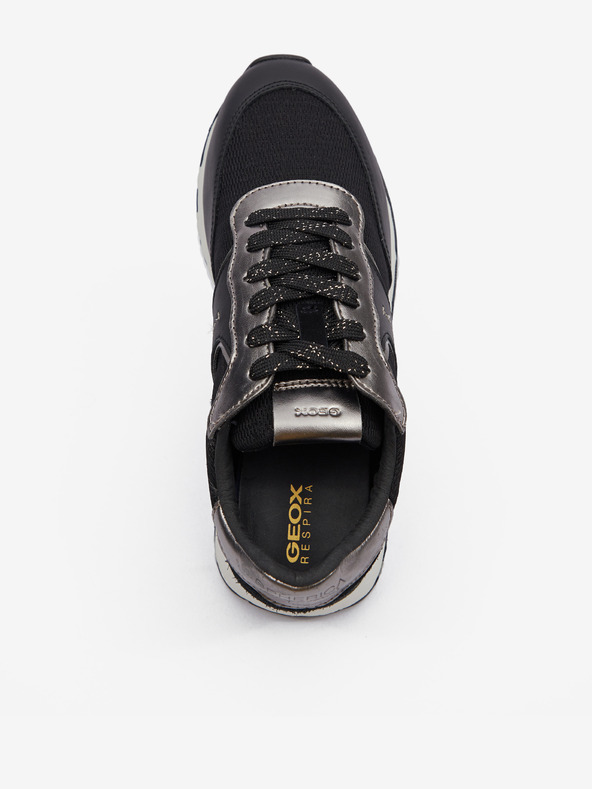 Geox Черни дамски маратонки с кожени детайли Geox Spherica V Series