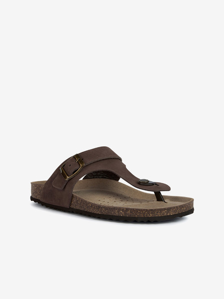 Geox Кафяви дамски чехли Geox Brionia