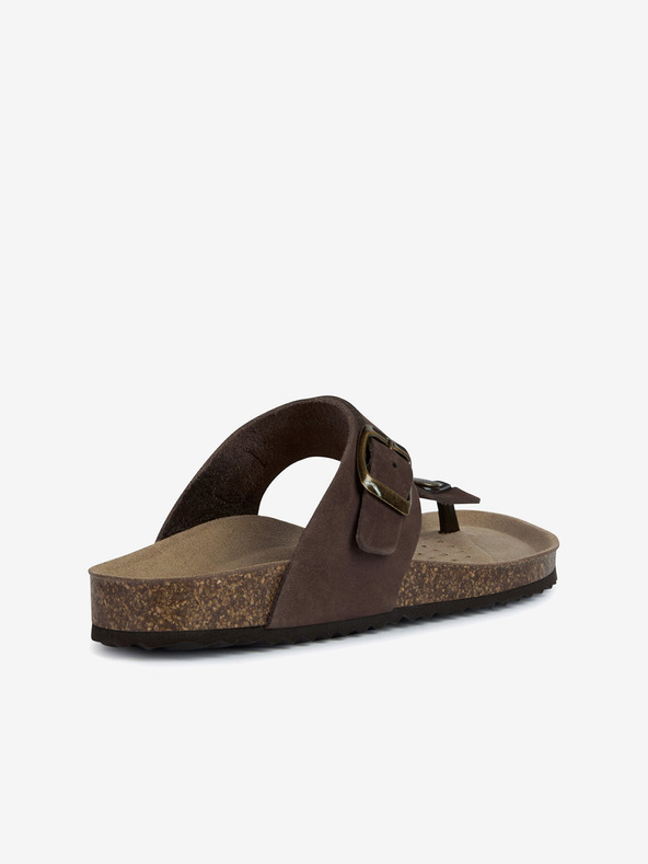 Geox Кафяви дамски чехли Geox Brionia