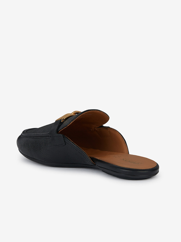 Geox Черни дамски кожени чехли Geox Palmaria