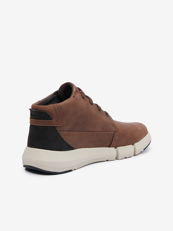 Geox Кафяви мъжки кожени високи обувки Geox Adacter