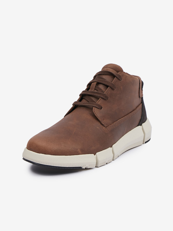 Geox Кафяви мъжки кожени високи обувки Geox Adacter