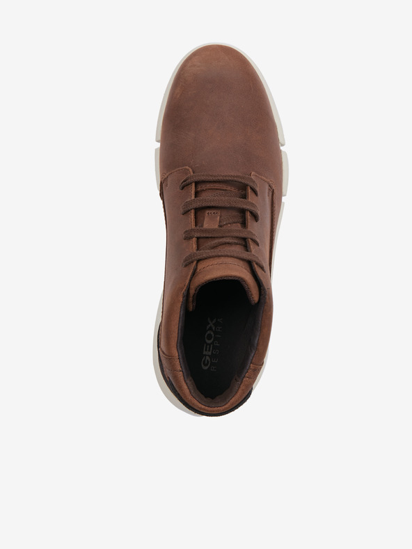 Geox Кафяви мъжки кожени високи обувки Geox Adacter