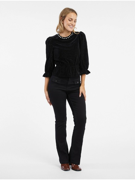Orsay Черна дамска кадифена блуза ORSAY