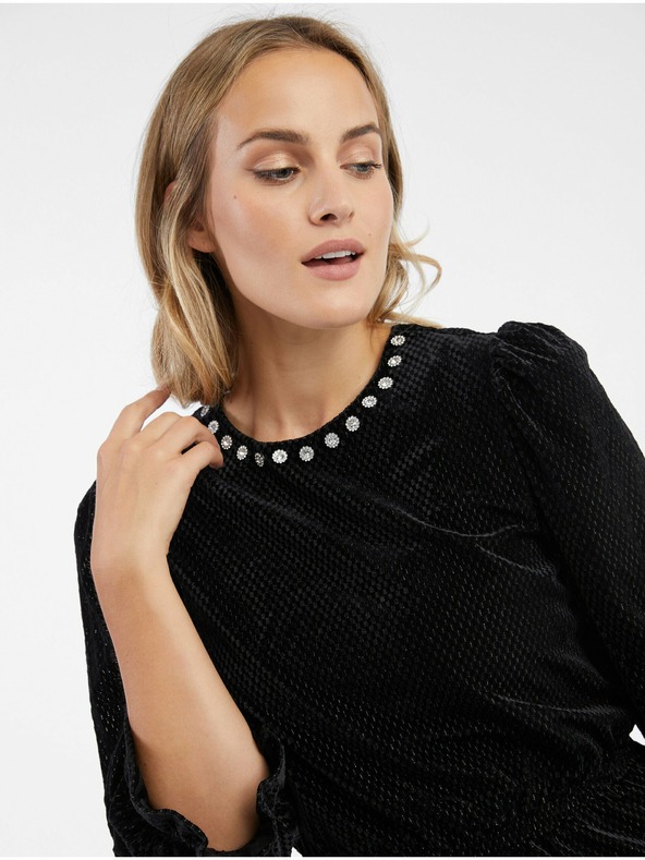 Orsay Черна дамска кадифена блуза ORSAY