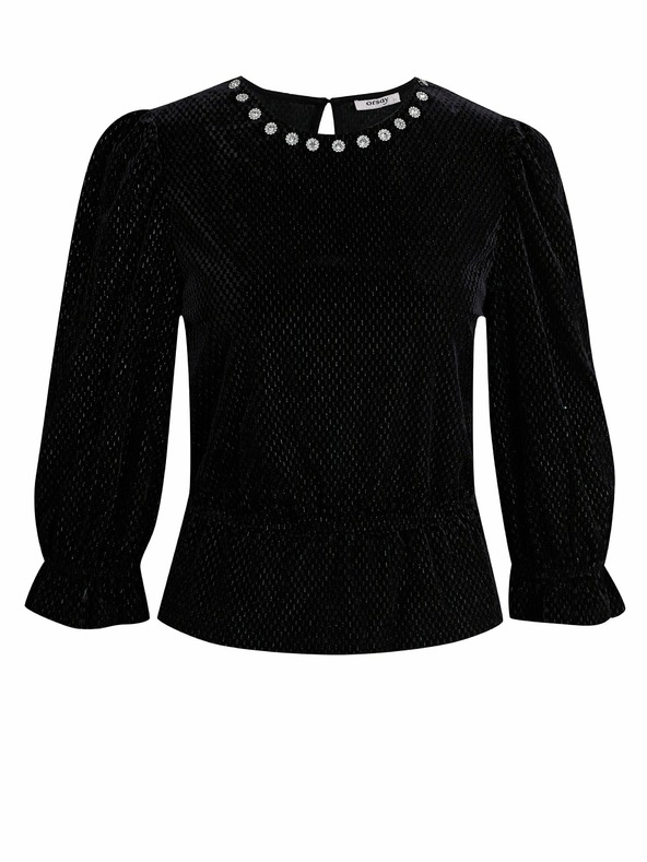 Orsay Черна дамска кадифена блуза ORSAY