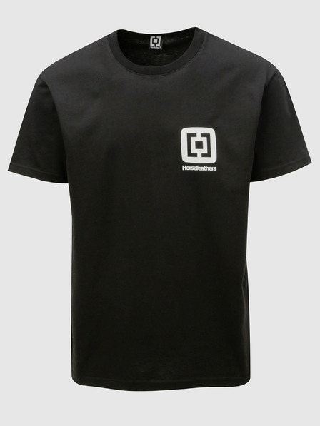 Horsefeathers Черна мъжка тениска с къс ръкав Horsefeathers Mini Logo Printed