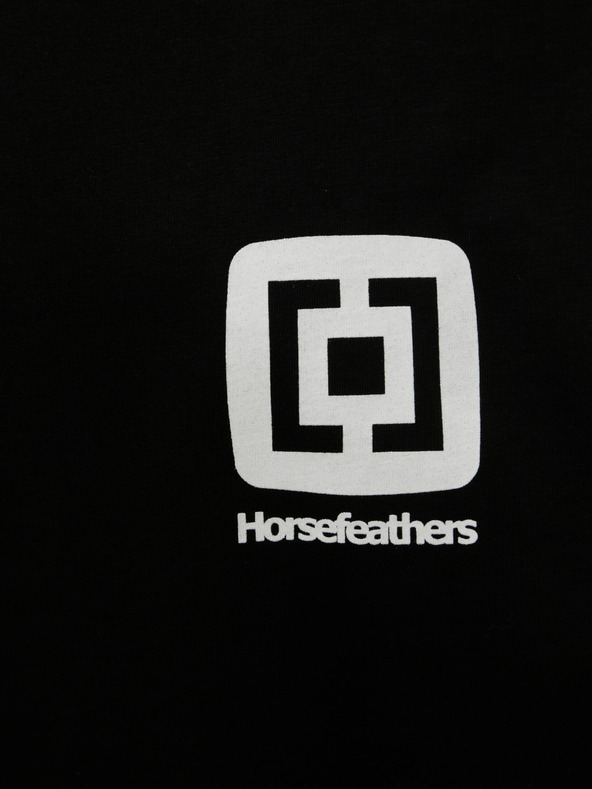 Horsefeathers Черна мъжка тениска с къс ръкав Horsefeathers Mini Logo Printed
