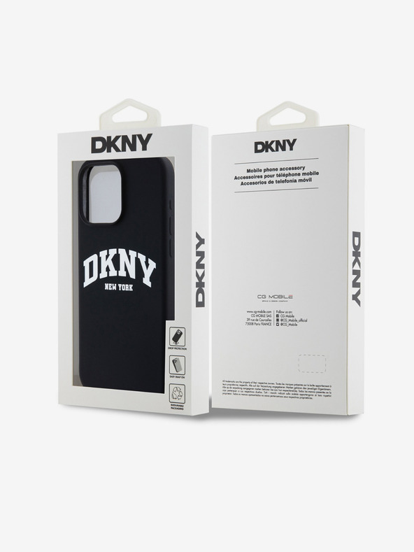 DKNY Течен силиконов капак с логото на арката MagSafe за iPhone 14 Pro Black DKNY