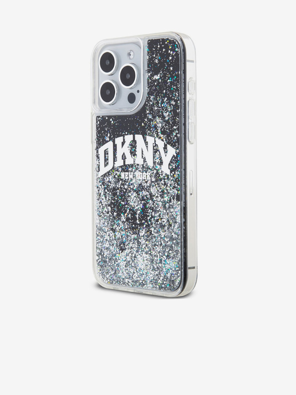 DKNY Заден капак с логото на арката с течен блясък за iPhone 13 Pro Max Black DKNY