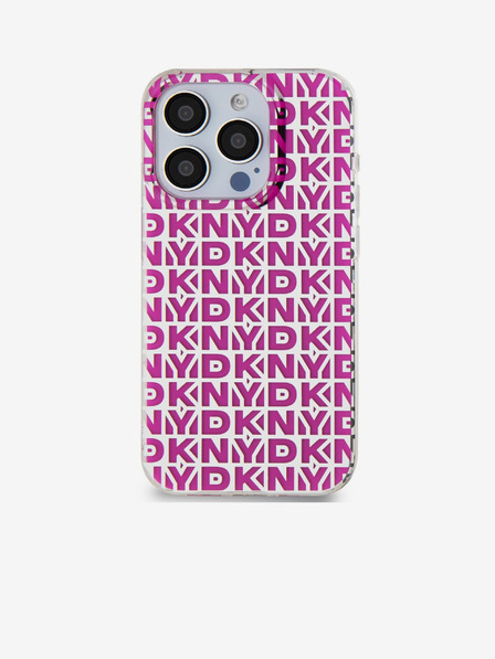 DKNY PC/TPU заден капак с повтаряща се шарка за iPhone 15 Pro Pink DKNY