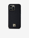 DKNY PU Кожа с повтарящ се десен Stack Logo Magsafe заден капак за iPhone 13 Pro Max Black DKNY