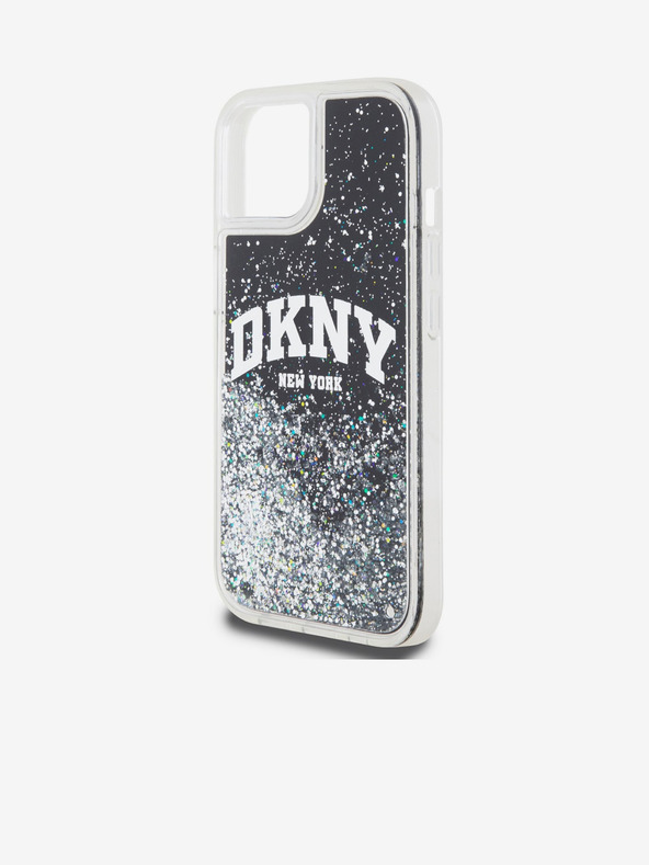 DKNY Заден капак с лого на арка с течен блясък за iPhone 14 Black DKNY