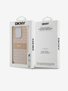 DKNY PU Кожен заден капак с повтарящ се десен на ивици за iPhone 15 Pro Pink DKNY