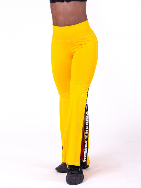 Nebbia Жълт дамски клин с разкроена кройка и разрез Nebbia