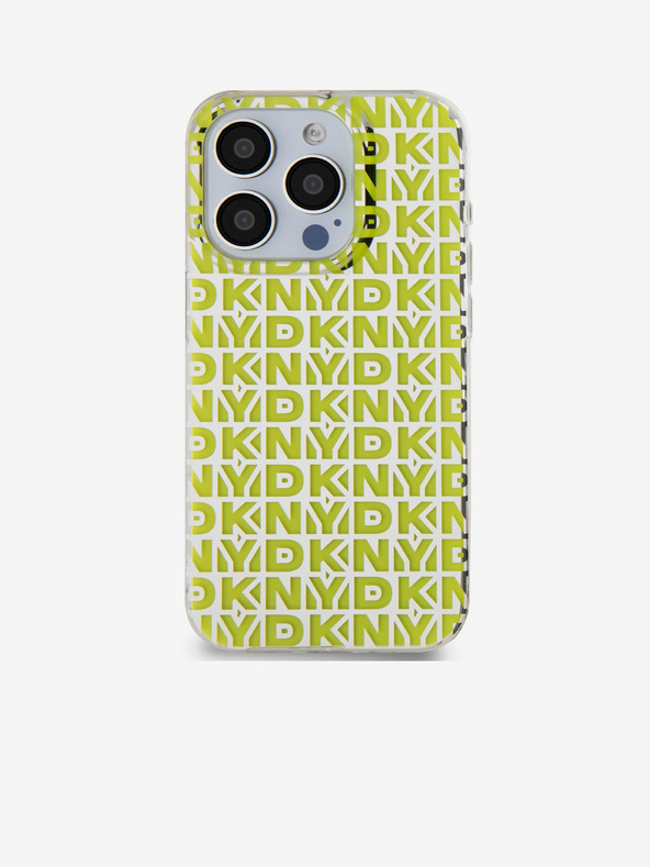 DKNY PC/TPU заден капак с повтаряща се шарка за iPhone 15 Pro Yellow DKNY