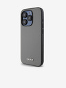 DKNY PU Leather Silver Metal Logo Magsafe заден капак за iPhone 15 Pro Grey DKNY